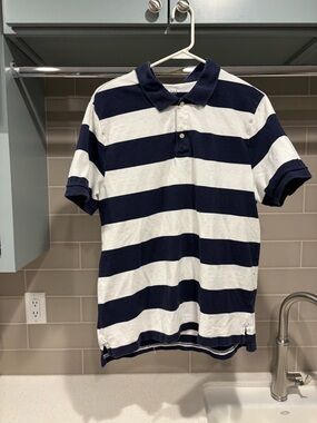 Y2K Gap Two Toned Striped Cotton Polo Short Sleeve Shirt Size XL